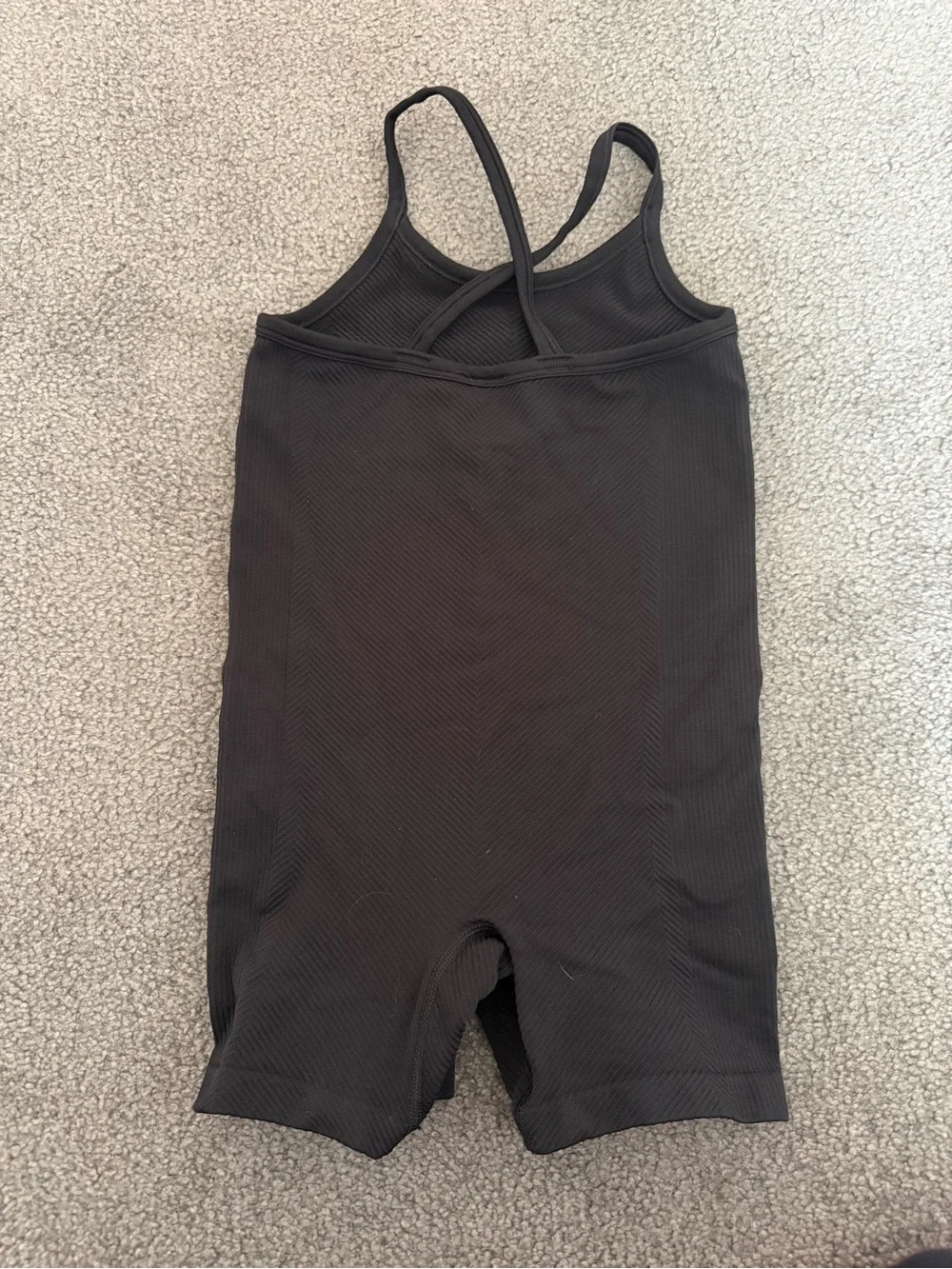 All In Motion Black Ribbed One-Piece Bodysuit